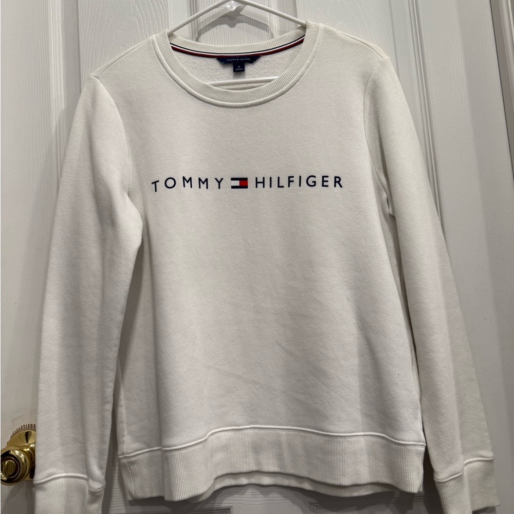 Tommy Hilfiger White Logo Sweatshirt